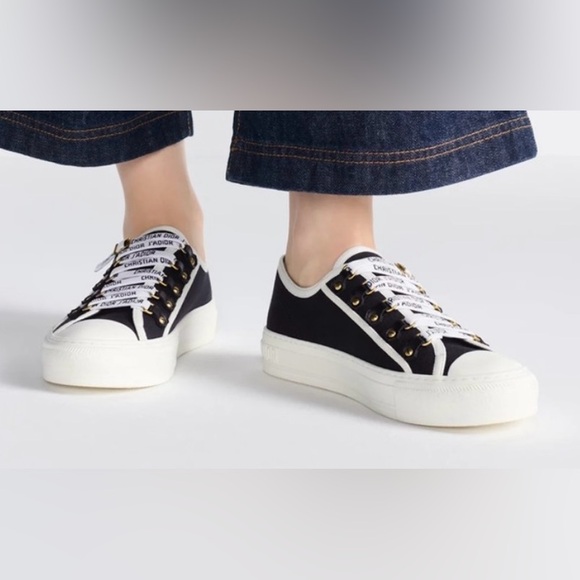 Dior Shoes - Christian Dior WalkN Dior Black Canvas Monochrome Women's Sneakers SZ 9
